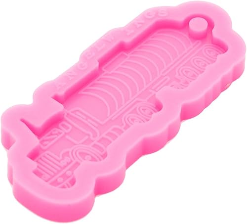 Miniatura 3 de Molde de silicona para llavero con forma de tren súper brillante con agujero, molde de resina para camión, joyería hecha a mano, epoxi, molde de