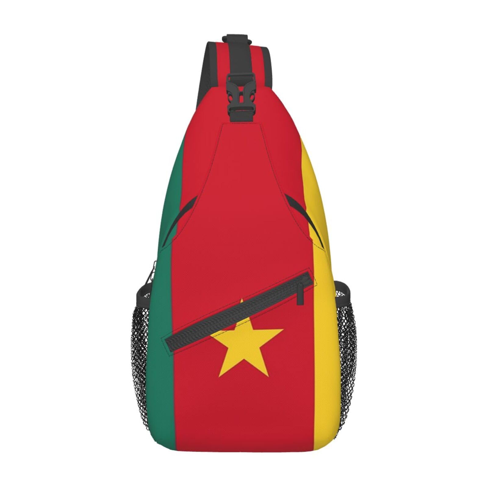 skdjowu Cameroon Flag Sling Bag Crossbody Backpack Cameroonian Travel Hiking Daypack Shoulder Chest Bag for Women Men