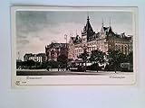  Düsseldorf, Wilhelmsplatz, Hotel Bristol, Straßenbahn, farbig, geprägter Rand, Ansichtskarte, ungelaufen, um 1900