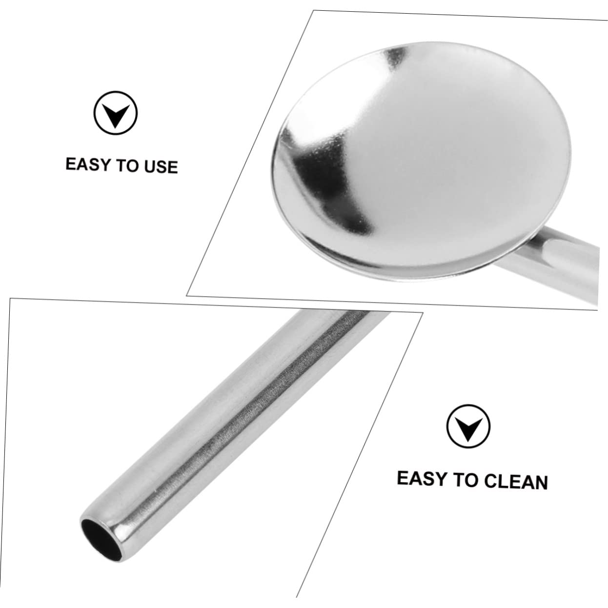 HOLIDYOYO 7pcs Stainless Steel Straw Spoon Stir Spoon Reusable Bar Spoon Straw Tea Coffee Drinking Straw Coffee Stirring Straws Bar Cocktail Spoons Stirring Spoons Stainless Straws Silver