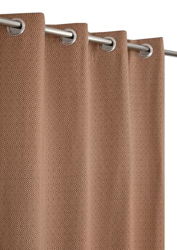 Image of Fabrilia Jacquard Geometric Pattern Curtains for Window | Brown & Coffee Diamond Design | Room Darkening Curtain Panels | Pack of 1 Piece | 5 feet
