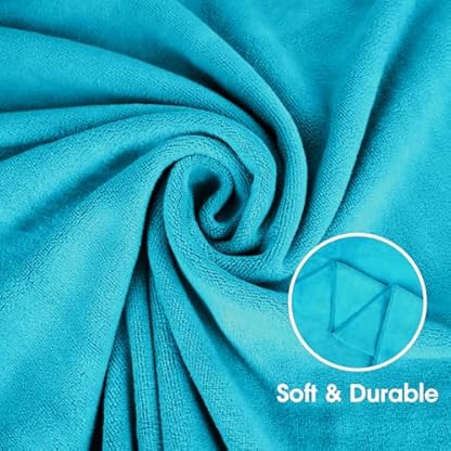 JML Mikrofaser-Badetücher, extra großes Badetuch, 6er-Pack, 76,2 x 152,4 cm, übergroß, weich, super absorbierend und schnell trocknend, Badezimmer-Handtuch-Set für Sport, Fitness, Yoga, Blaugrün – Bild 7