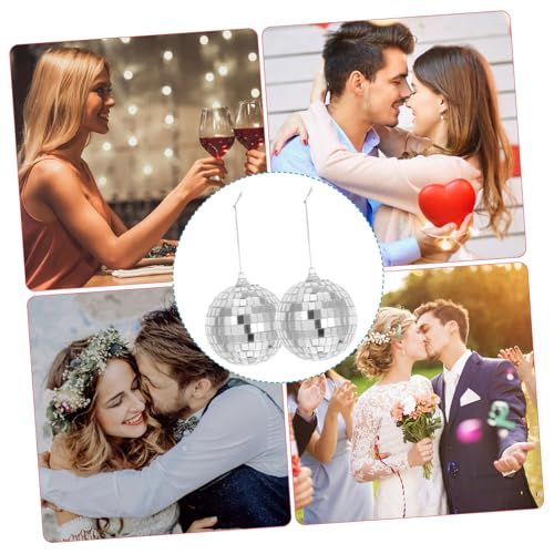 STOBAZA - 6 piezas de adornos colgantes de bola espejada reflectante, estilo vintage, para fiestas, bodas y celebraciones; acabado espejo para un ambiente festivo miniatura 7