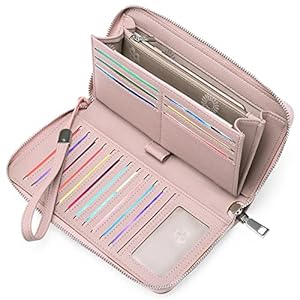 GAEKEAO Damen Geldbörse, große Kapazität Leder Damen Geldbörsen Reißverschluss Kupplung mit RFID-Blockierung und Mehreren