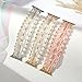 Greaciary Pearl Bracelet Compatible with 40mm Apple Watch band 38mm Series 6 5 Women,Fashion Handmade Elastic Stretch Cute Beaded Strap Replacement (Lignt Pink, 42mm/44mm Medium)