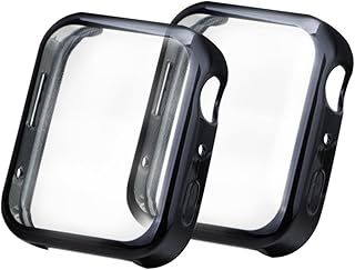 WATIIFUFU 2 peças capa preta preta relógio inteligente capa protetora TPU relógio case smartwatches reloj inteligente relógio protetor tela potector relógio inteligente shell smart watch capa filme