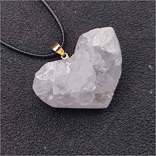 BAKYAR Hacer Joyas Usted Mismo 1 Pieza Amethyst Natural White Crystal Cluster Heart Posting Reiki Reiki Healing Crystals Geode for Bricolaje Joyería de Encanto.Joya (Color : White Crystal)