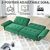 HRVEOCEI 78 Comfy Futon Sofa Bed, Green Velvet Fabric Futon Sofa Bed Couch, Convertible Sleeper Sofa with Adjustable Backrest& Armrests, Modern Loveseat Sleeper for Living Room (Green)