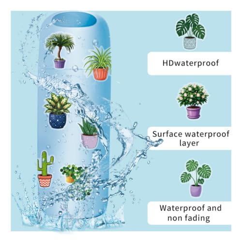Image of Green Potted Plants Stickers Aesthetic Flora Scrapbook Stickers(50) | Transparent & Waterproof Sticker for Scrapbook Journal Water Bottle Kindle, DIY Crafts, Party Supplies