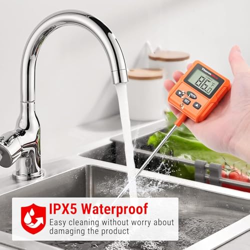 Image of LABART ThermoPro Digital Instant Read Kitchen Food Thermometer TP511, Deep Fry Candy Thermometer With Pot Clip & Backlight & 8 inch Long Probe Cooking Thermometer For Frying Oil, Liquids, Sugar, Meat, Bbq