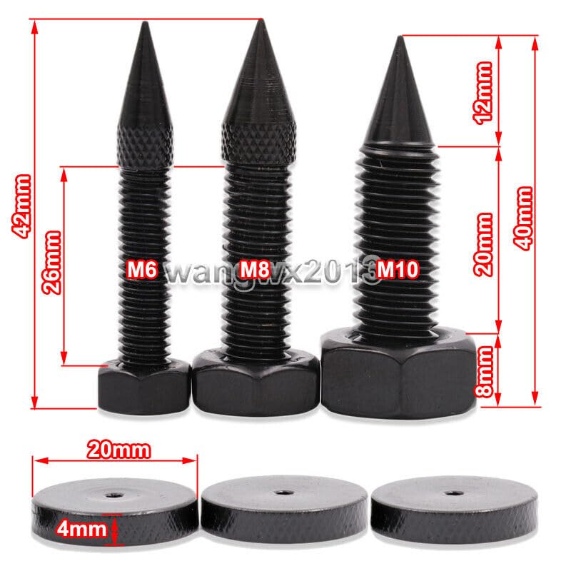 Generic 4pcs Speaker Spike Amplifier Shockproof Isolation Foot Stand Base Pad M6/M8/M10