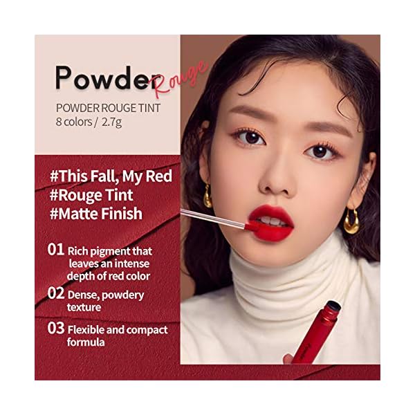 Etude-House-Powder-Rouge-Tint-RD303-Bitter-Red-Red-matte-lip-stain-that-fills-the-lips-with-dense-pigment-Korean-makeup ETUDE House Powder Rouge Tint (RD303 Bitter Red) | Red matte lip stain that fills the lips with dense pigment | Korean makeup