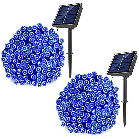 SOLARBABY 2 Pack Solar Fairy Lights, 72Ft 8 Modes Christmas Decorative Solar String Lights Outdoor Waterproof Led Solar String Lights for Home Lawn Garden Wedding Patio Party Holiday Fence (Blue) Cover