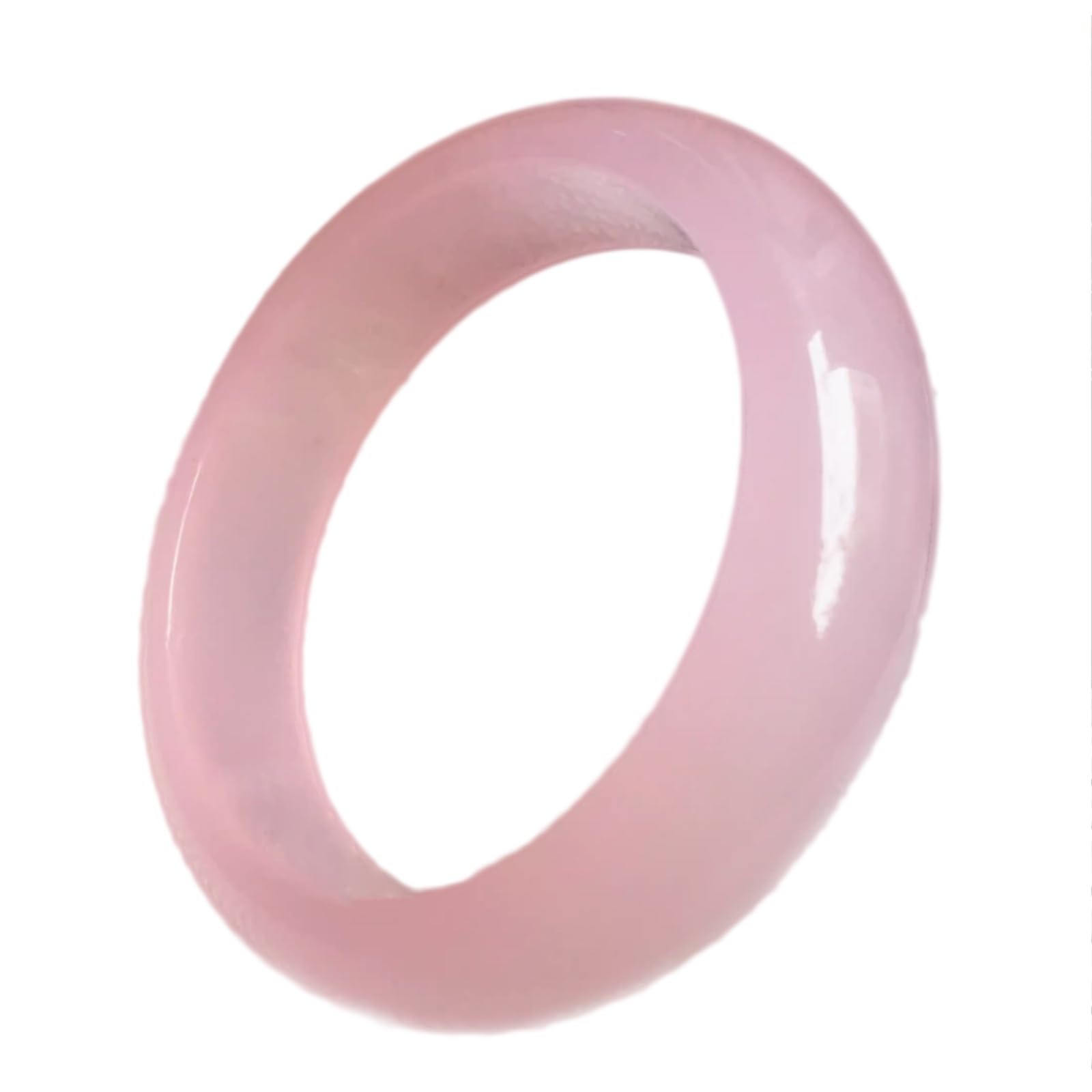 Bracelet porte-bonheur jade rose femme agate jonc naturel taille unique