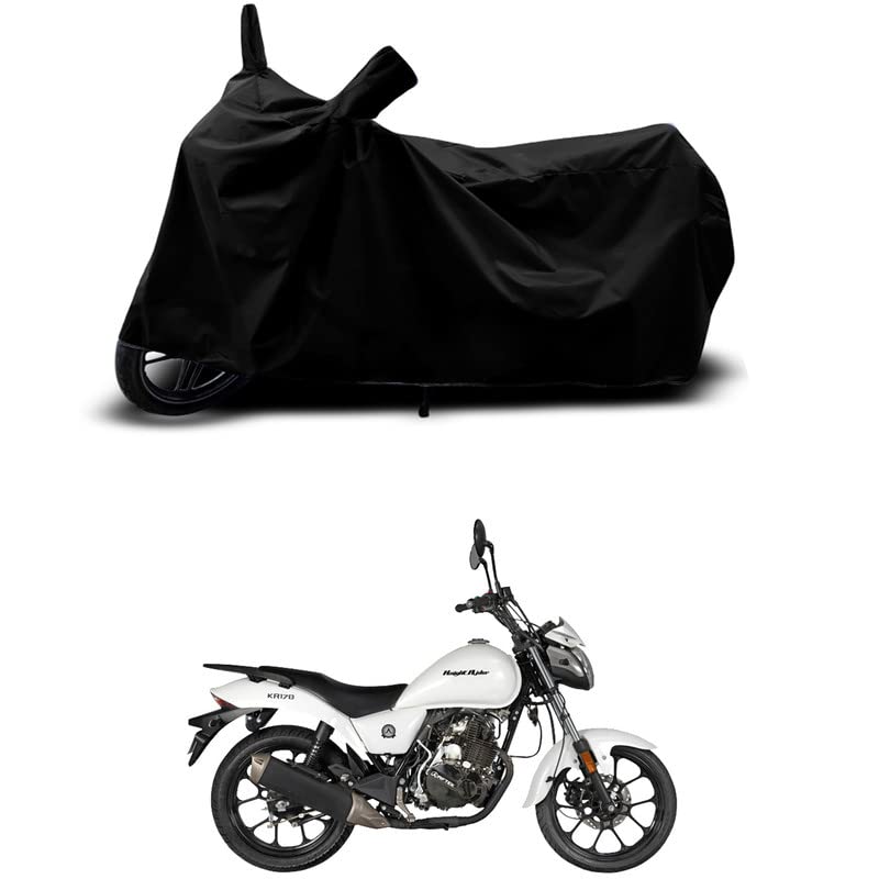 Image of 100% Scratchproof /UV-Rays /Heat Protection /Birds Dropping /Water Resistant /Dust proof /Waterproof /Bike Scooty Two Wheeler Body Cover Compatible For Aftek Knight Rider KR-170 All Varient[Black]