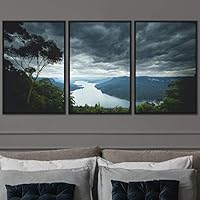 3 Piece Framed Canvas Wall Art Cool Lake Landscape Canvas Prints Home Artwork Decoration for Living Room,Bedroom - 16