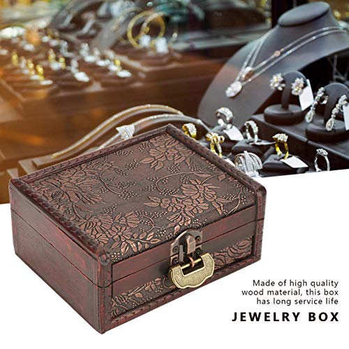 Vintage Decorative Wooden Box, Wooden Jewelry Box Keepsake Storage Box Treasure Jewelry Chest Box Keepsake Chest With Lock And Key For Jewelry Necklace Earrings #TOP2