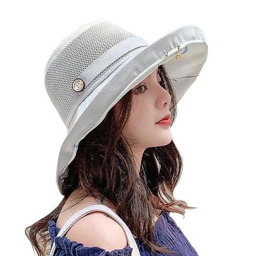 Korhleoh Summer Mesh Sun Hats For Women Uv Protection Wide Brim Packable Beach Bucket Hat thumb #6