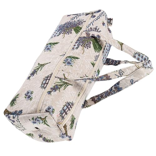 Image of Oumefar Household Fabric Bag Crafts Knitting Needles Storage Sewing Accessories Needles Organizer Bag Make up Bag Knitting Bags And Totes for Organization Storage(Purple flower) Cosmeticcase