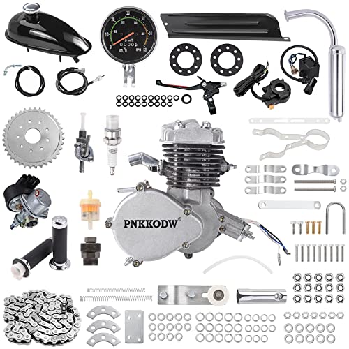 PNKKODW 80CC 26" 28" Bicycle Engine Kit 2 Stroke Upgrade Petrol Gas Bike Bicycle Motorized Motor Engine Kit with Speedometer