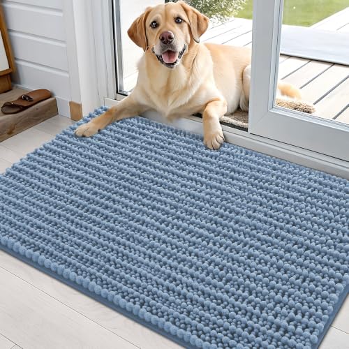 Image of OLANLY Dog Door Mat for Muddy Paws 36x24, Ultra-Absorbent Chenille Mud Mat