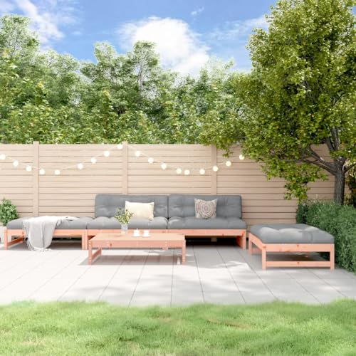 LAPOOH Salon de Jardin 5 pcs avec Coussins Bois Massif Douglas,Table De Jardin en Resine,Meuble Balcon,Destockage Mobilier De Jardin