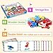Vanmor Wooden Vehicle Alphabet Puzzle for Toddlers, Traffic ABC Letter Sight Words Matching Game with 52 Blocks and Flash Cards, Montessori Spelling Game Learning Toys, Easter Basket Stuffers for Kids