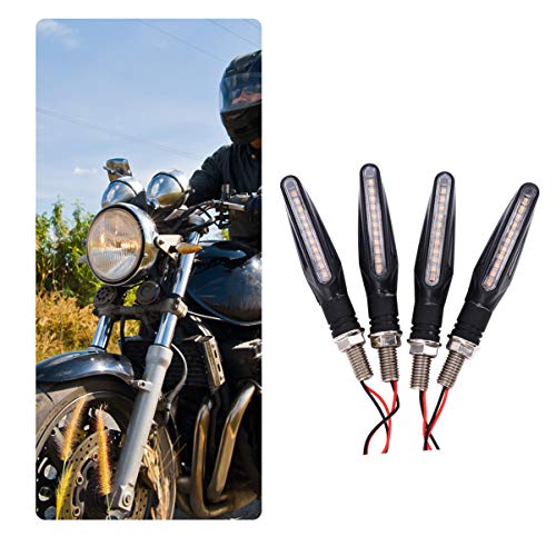 BESPORTBLE 4Pcs Motocicleta LED Pisca Pisca-Pisca LÃ¢mpada de Moto Preto