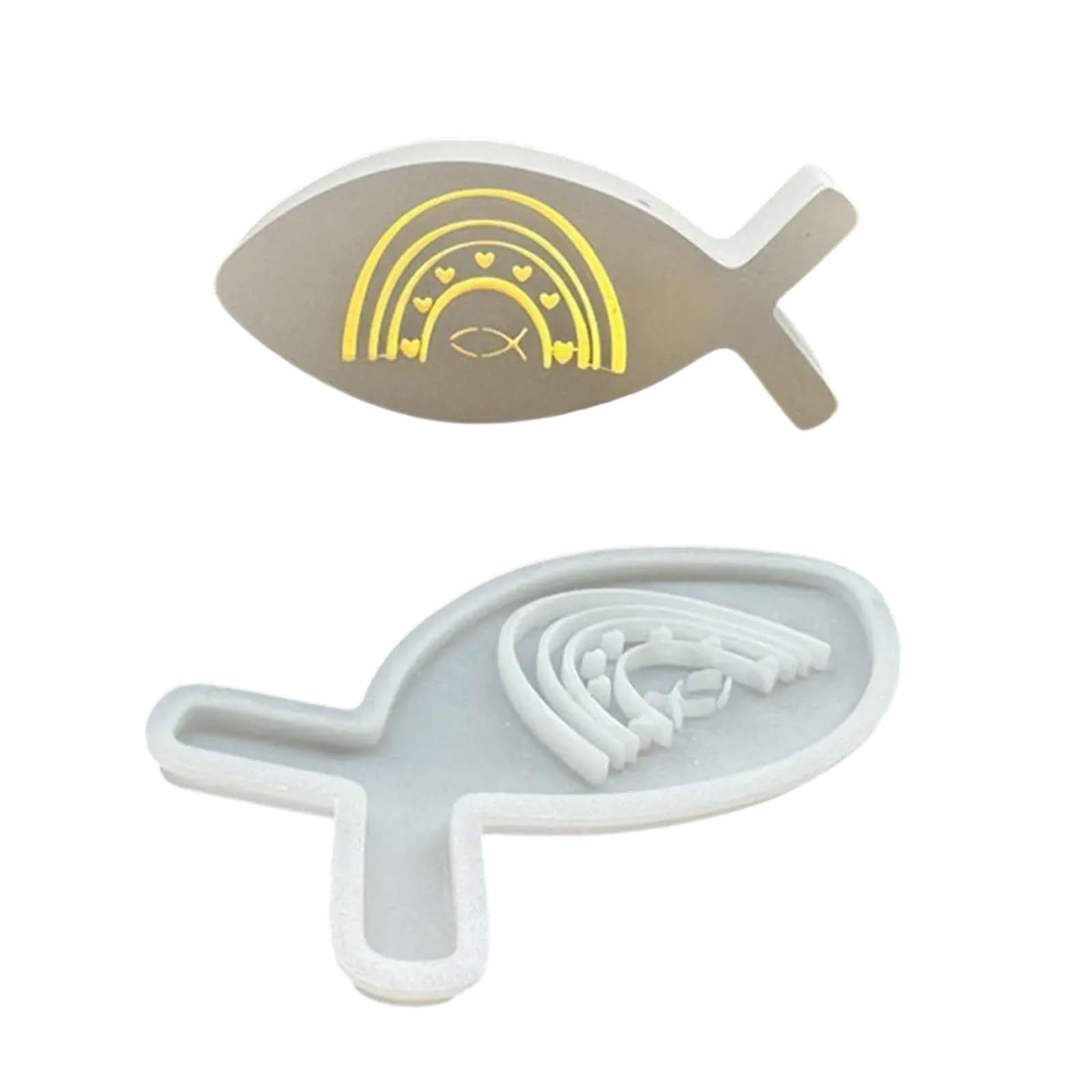 Xjdzineq Hollowed Fish Shape Silicone Molds for Making Candlestick Tealight Holder Sea Creature Fish Stand Molds Craft