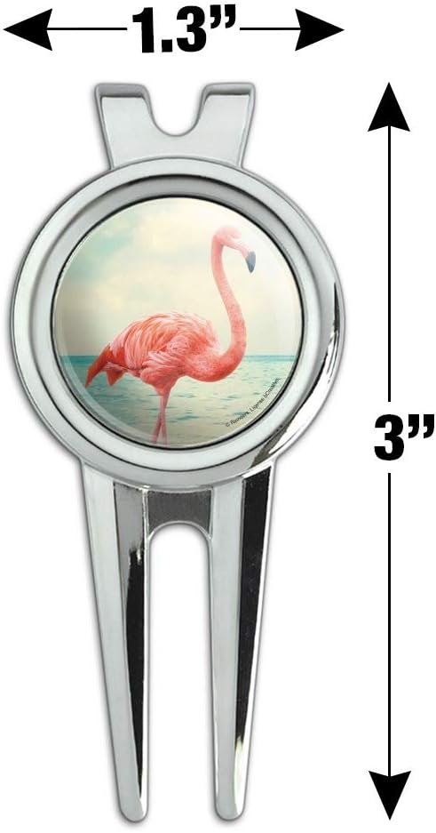 review GRAPHICS & MORE Flamingo on Beach Starfish Retro Golf Divot Repair Tool and Ball Marker
