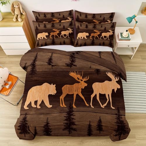 Housse de couette 240x260 microfibre infroissable brun