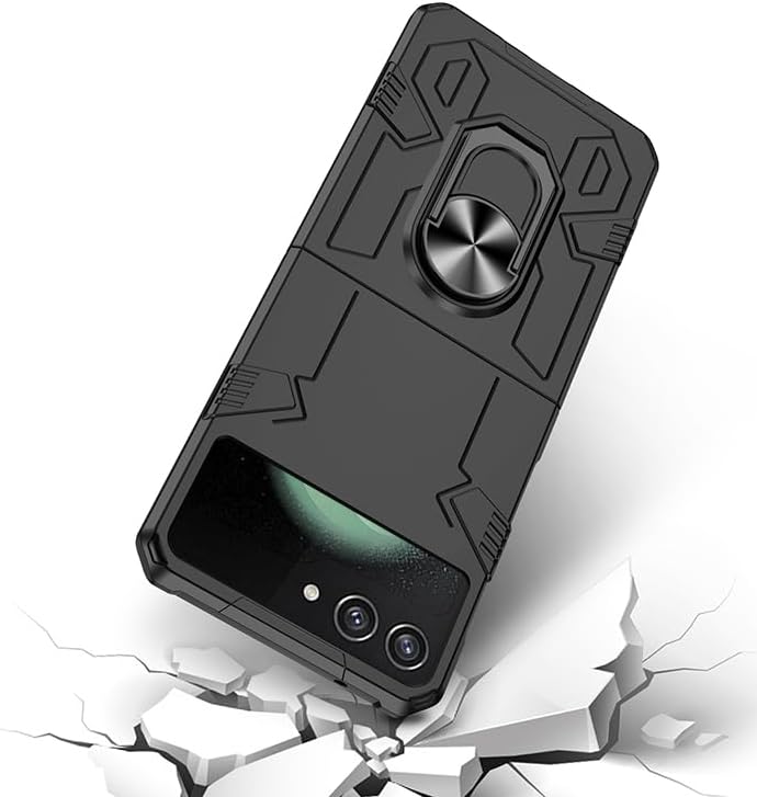 Miniatura 6 de Asuwish Funda de teléfono para Samsung Galaxy Z Flip 5 5G 2023 con cubierta y soporte de anillo delgado híbrido protector móvil a prueba de golpes