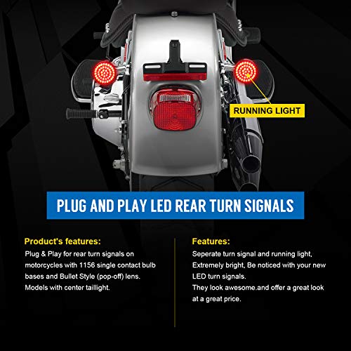 image for LX-LIGHT Pair 2'' Bullet Style Rear Brake Light LED Turn Signal Kit wi