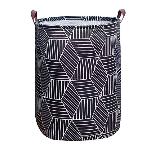 Collapsible Cotton Linen Laundry Basket by Tsingree - Round Hamper for Your Laundry Needs
