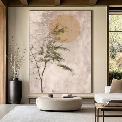 Tableau avec cadre 70 x 90 cm motif arbre impression texturée salon - 2