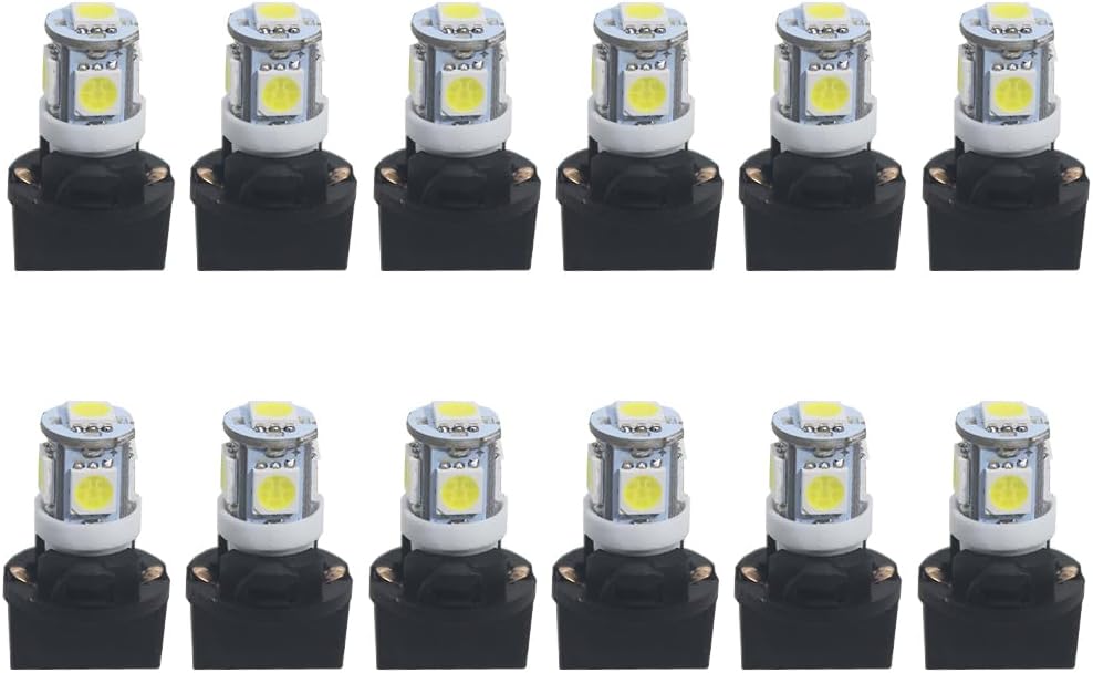 DOPHISALL AUTO T10 194 168 PC194 PC195 Instrument Panel Gauge Cluster Dashboard Light White Color LED Bulb Pack of 12