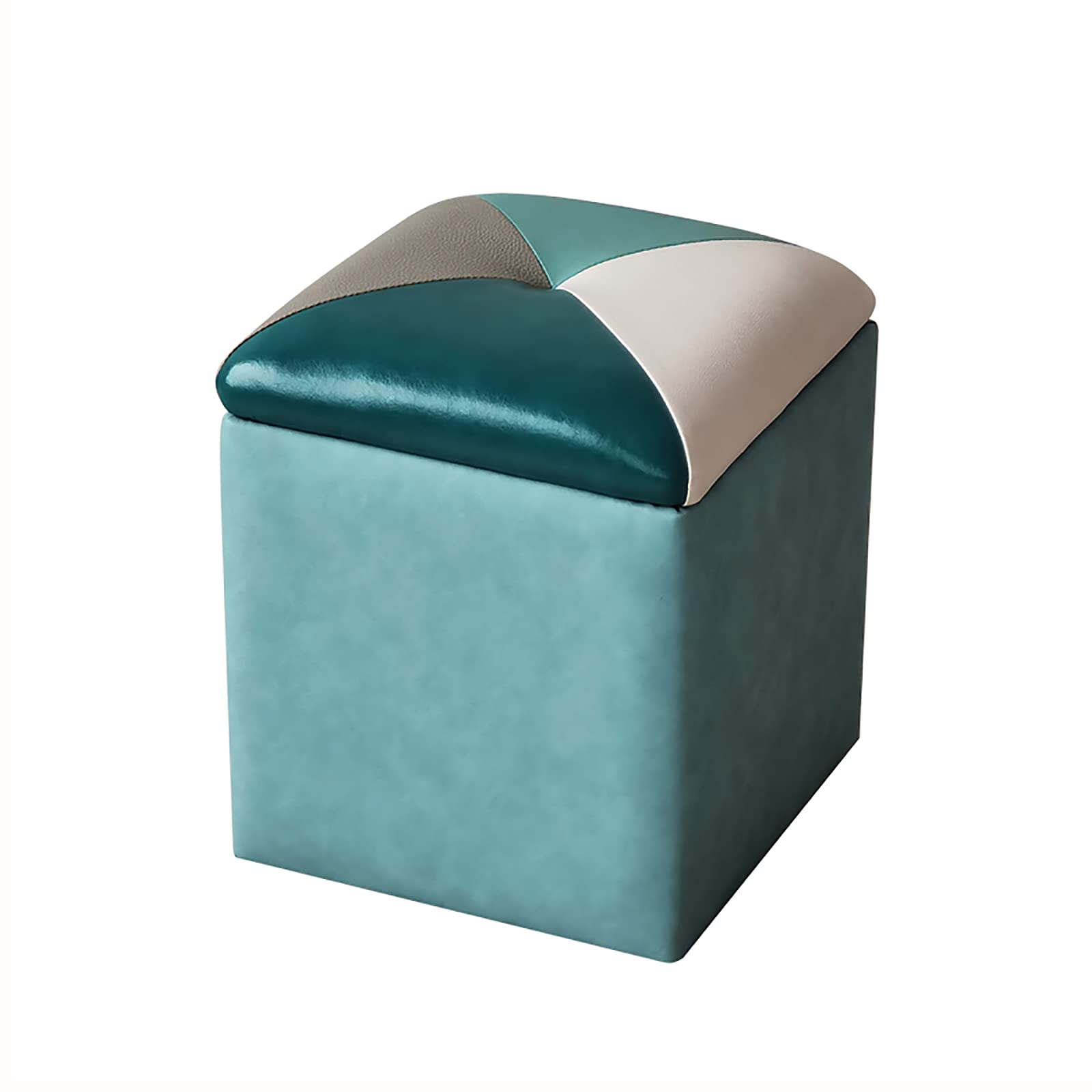 Tabouret de canapé haut de gamme en cuir avec coffre de rangement de salon chic