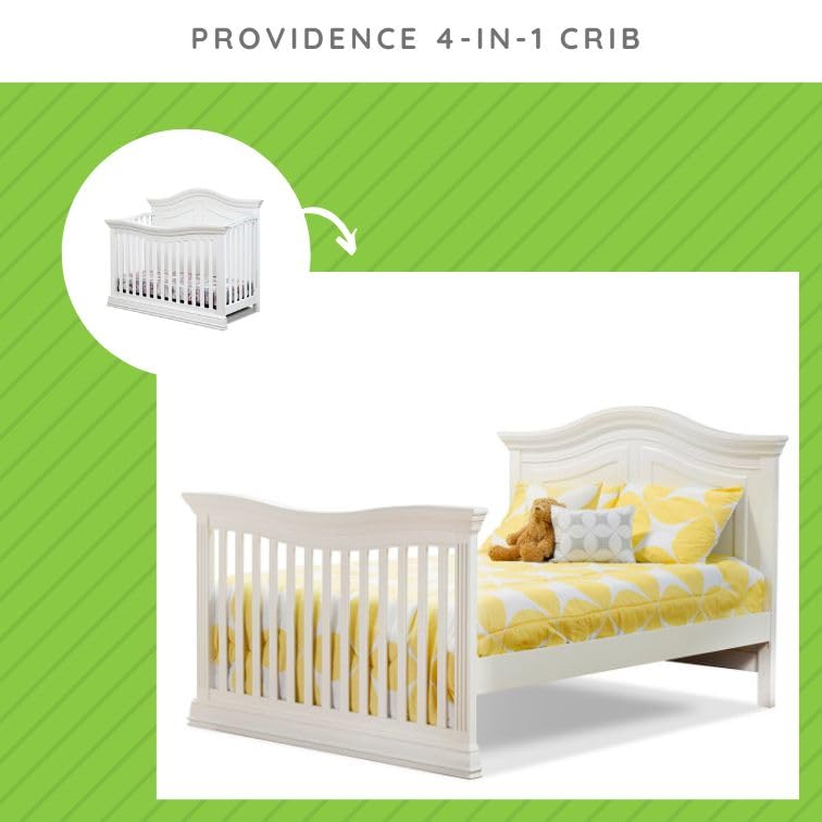 Image of Full-Size Conversion Kit Bed Rails for Sorelle Convertible Cribs - Solid Wood Rail - Toddler and Adult Bed Rail for Full-Size Beds - Essential Nursery & Baby Furniture (Model #215, Vintage White)