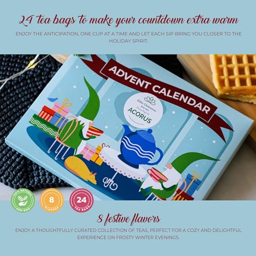 Image of Tea Advent Calendar 2025 Elfin by Acorus - 8 Christmasy flavors - 24 tea bags For The Christmas Countdown - Gift Idea For Christmas - Limited Edition