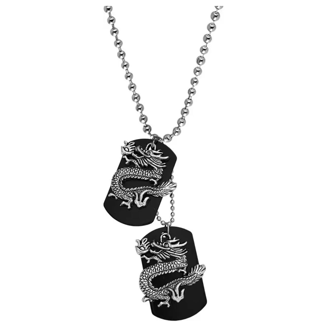 M Men Style Military Dogtag Fantasy Dragon Gothic Pendant Necklace Chain Jewelry Gift For Men & Women Silver, Black Zinc, Metal SPn202110082 (B0CK5JPMZV) Amazon Price History, Amazon Price Tracker
