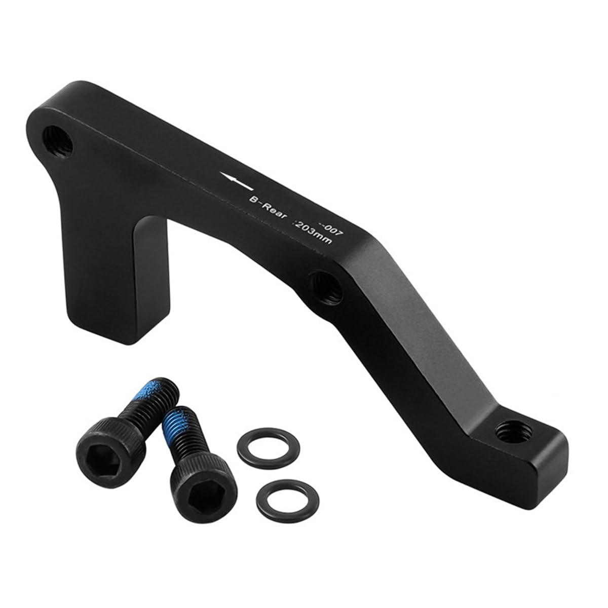 Durlo Bicycle Brake Disc Adapter 203 Mm Bicycle Disc Brake Bracket Adapter B-R-203 for Mountain Bike Road Bike(Black)