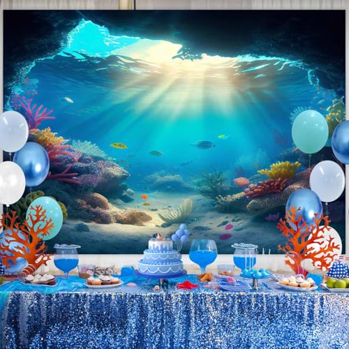 Fondo fotográfico océano 7x5ft azul para estudio miniatura 2