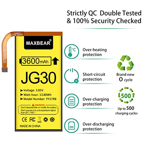 Image of MAXBEAR Moto G7 Battery, Upgraded 3600mAh 3.85V Li-Polymer Replacement Battery for Moto G7 JG30 XT1962-1, XT1962-4, XT1962-5 with Repair Tool Kit