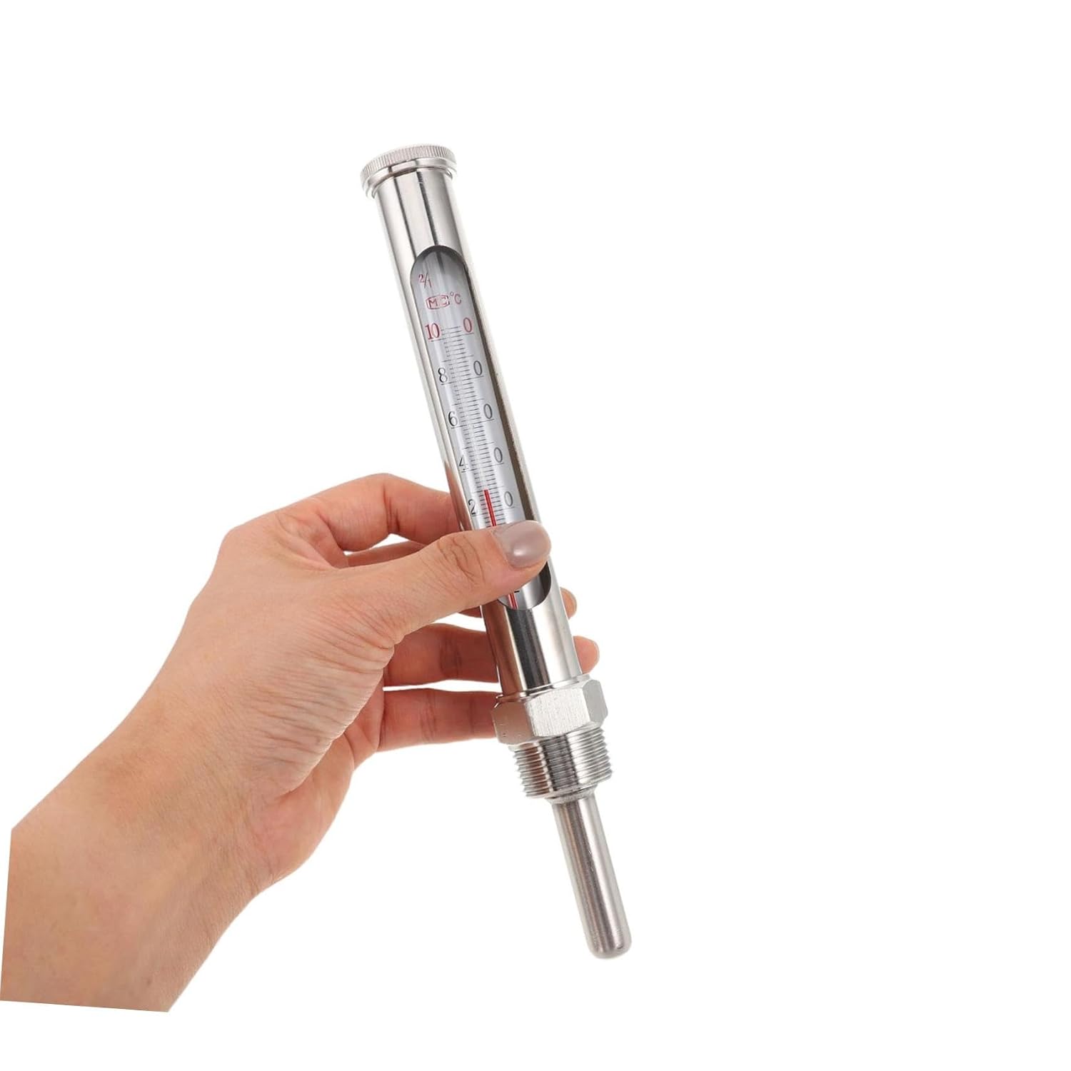 Industrial Glass Thermometer 3/4 Inch Npt Stainless Steel Temperature Gauge with Easy Installation and Versatile Compatibility for Boiler Monitoring and Heating System