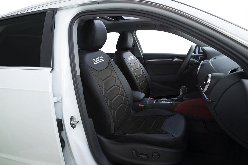 Sparco Universal Set SPC1016 Car Seat Covers Complete Black Honeycomb
