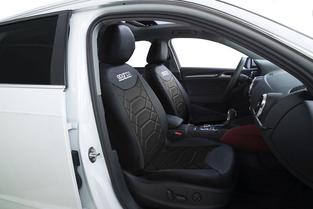Sparco Set universale SPC1016 coprisedili auto completo nero nido d'ape