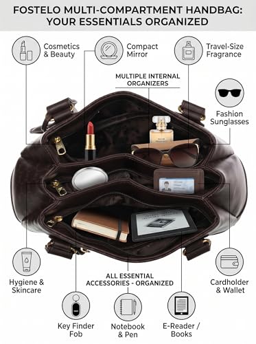 Image of Fostelo Women's Catlin Satchel Tote Handbag for Women | Ladies Purse | Stylish Shoulder Bag | Gift For Women