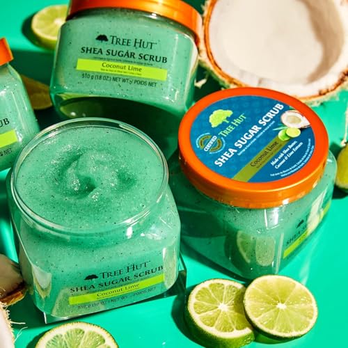 Image of Tree Hut Shea Sugar Scrub - Coconut Lime - 18 oz - Exfoliating Body Scrub for Smooth, Glowing Skin - Made with Real Sugar and Shea Butter