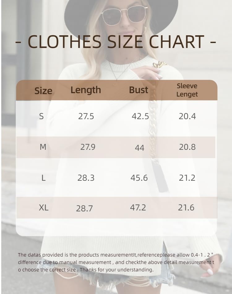 Image of Women's Fall Fashion Casual Knit Sweaters Crewneck Long Sleeve Lightweight Winter Tops