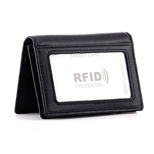 Men’s Bifold Front Pocket Wallet Genuine Leather RFID Blocking Card Billfold